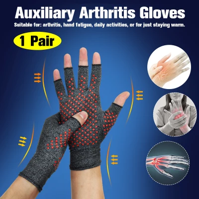 1 Pair 3-In-1 Compression Gloves Arthritis Therapeutic Hands Wrist Support Joint Pain Relief Gloves
