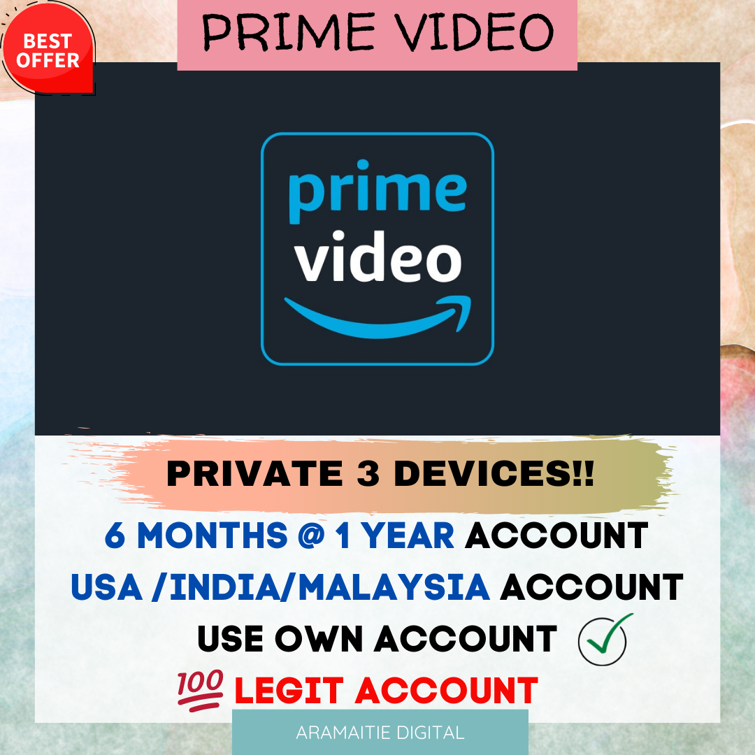 1 Year Private Amazon Prime Video Usa Malaysia India Uk Lazada