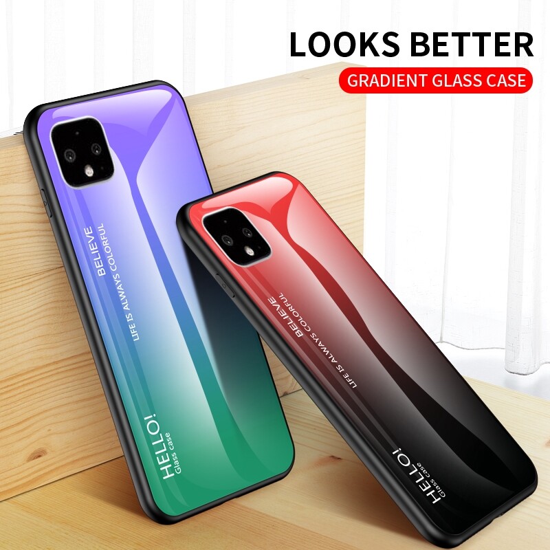 Zeallion Cho [Google Pixel 1 4 XL] Ốp Lưng Kính Cường Lực Gradient Ốp Bảo Vệ Điện Thoại
