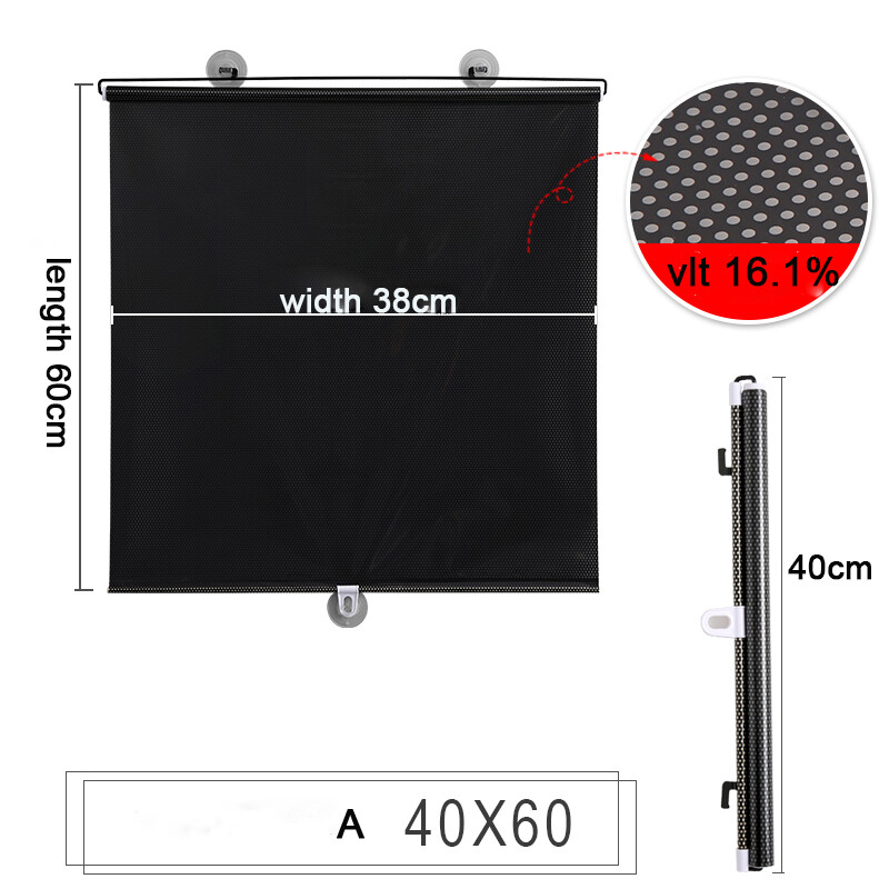 WEFILM Sunshade Roller Blinds Suction Cup Blackout Sunshade Curtains Shading Roller Blinds for living room Car Bedroom Kitchen Office Free-Perforated Window Curtain