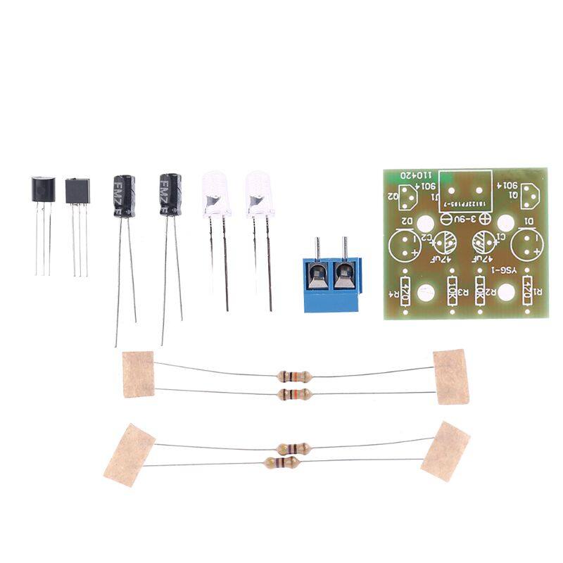 1Set Electronic DIY Making Kits Flashing Lamp Electronic Circuit Board Parts