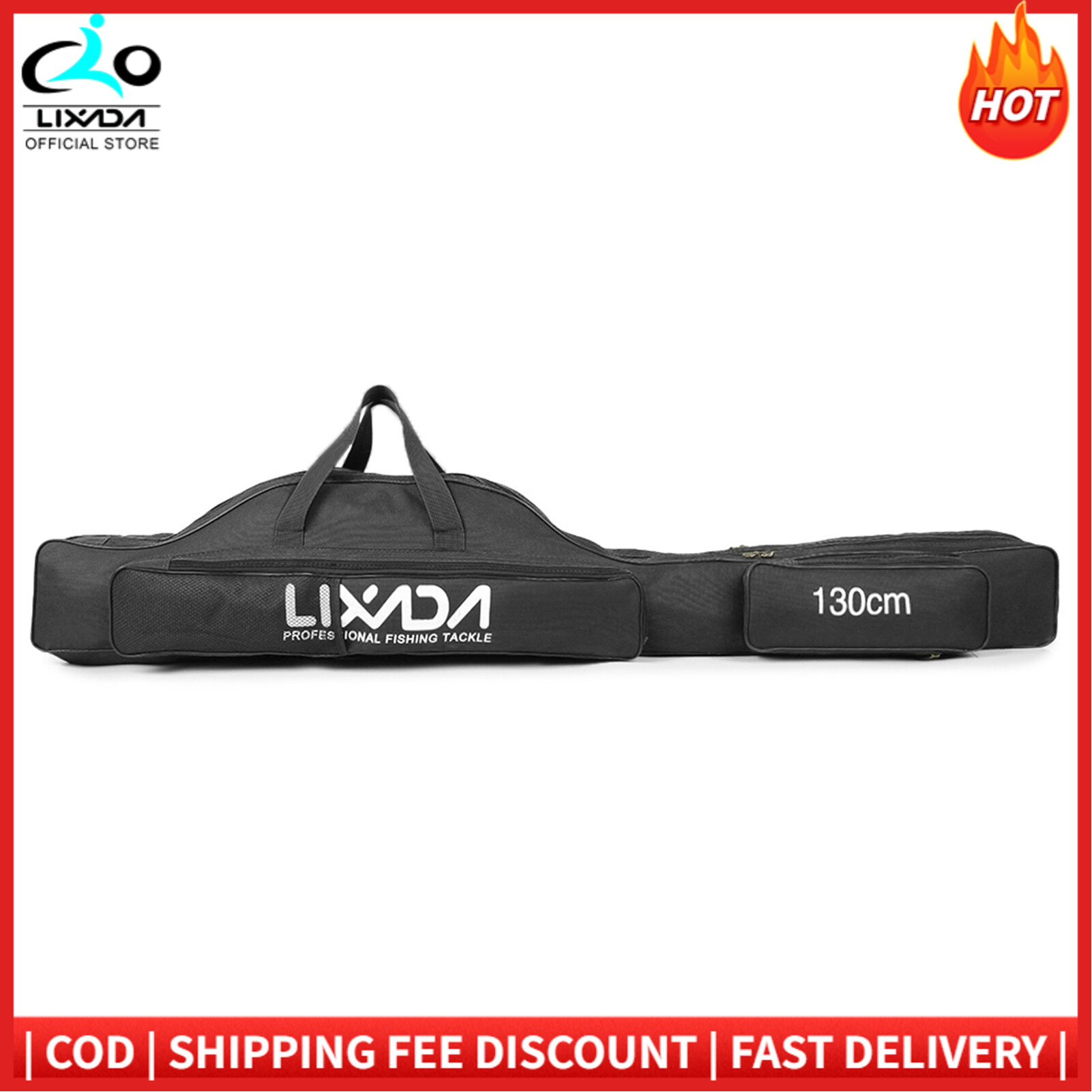 LIXADA Sac de pêche portable pliable pour canne à pêche