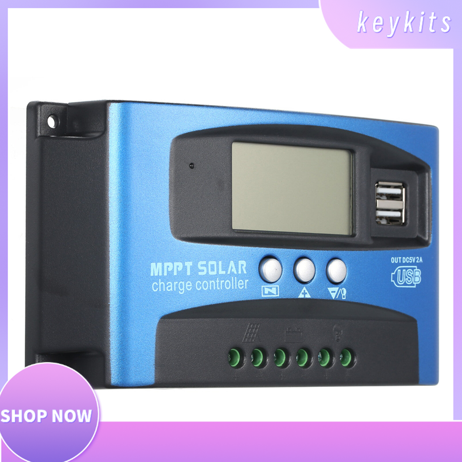 Mppt Solar Charge Controller Dual USB LCD Display Auto Solar Cell Panel Charger Regulator 30A/40/50A/60A/100A