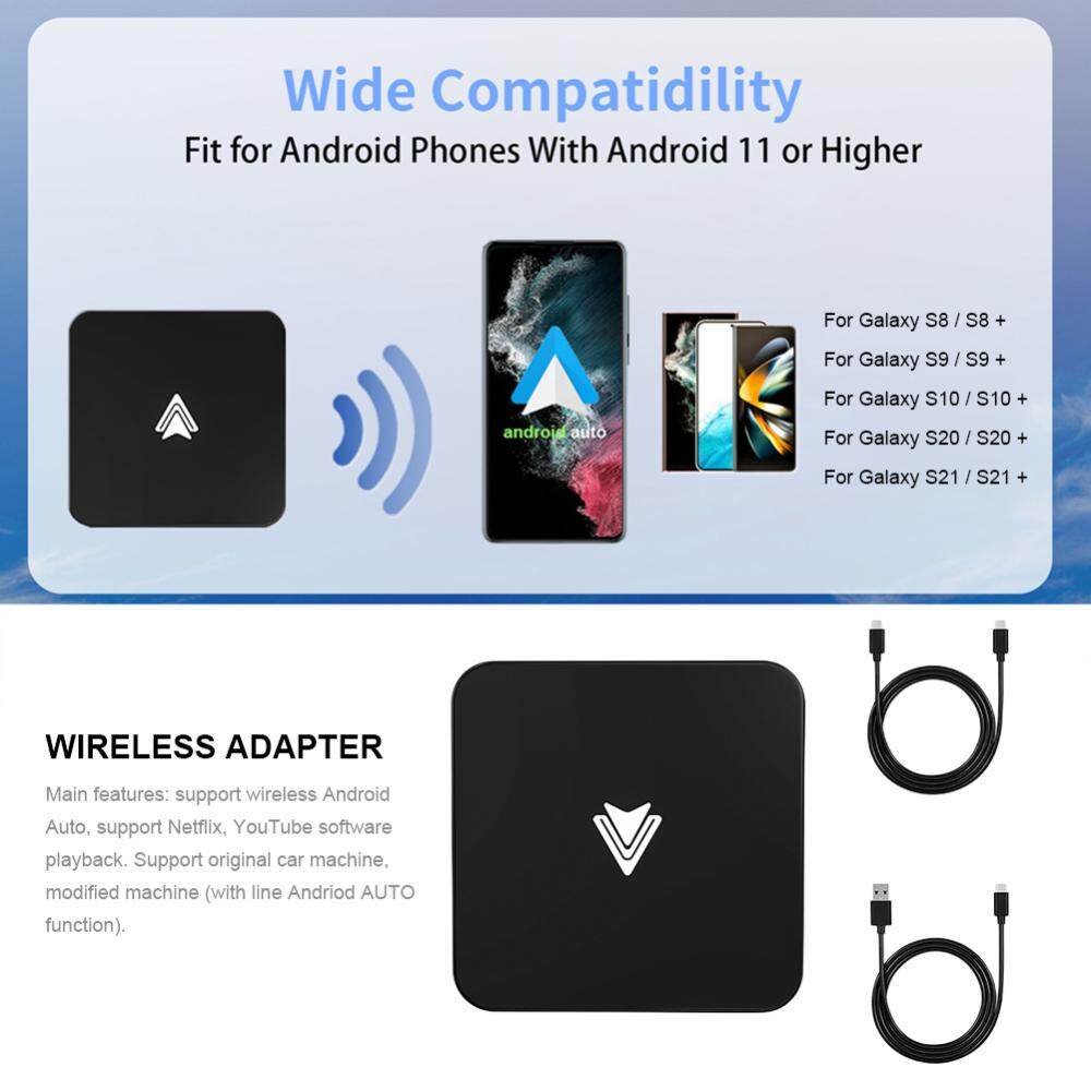 Android Auto Wireless AI Box Bluetooth-compatible 5.0 Car Connector Device WiFi 5.0G Intelligent Module USB Charging for Android Auto Car