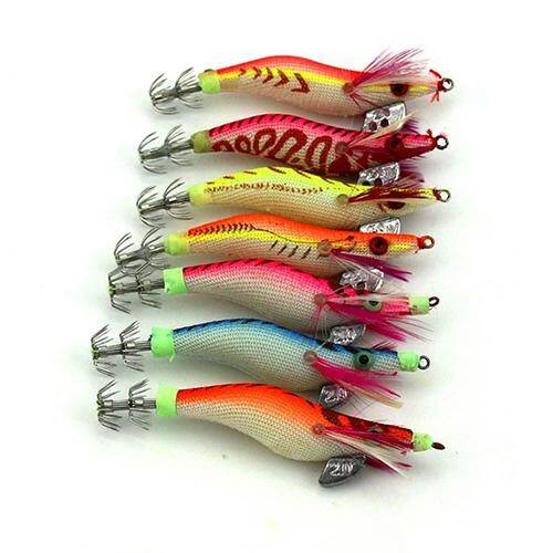 Honrane Plastic Shrimp Shape False Bait Luminous Lures Bionic Squid Hook Fishing Lure