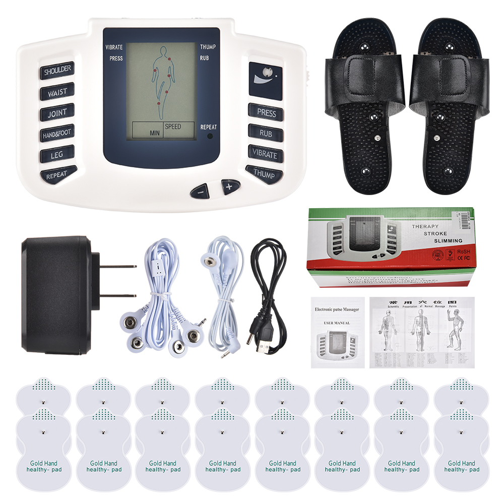 Electric Tens Muscle Stimulator Digital Muscle Therapy Full Body Massage Relax 16pads Pulse Ems Acupuncture Health Care Machine