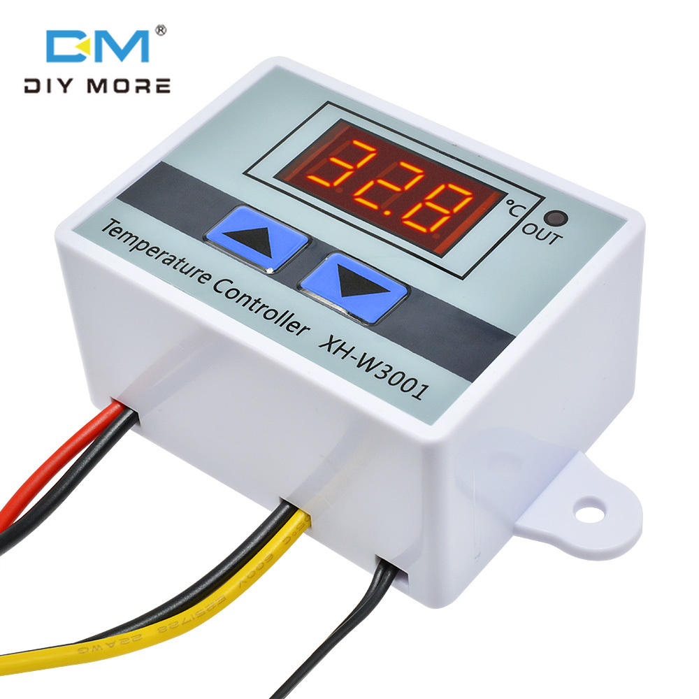 diymore W3001 Bộ điều khiển nhiệt độ kỹ thuật số Bộ điều nhiệt LED AC 110-220V Cảm biến NTC10K với tủ ấm đầu dò chuyển đổi