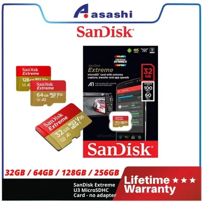 SanDisk Extreme U3 MicroSDHC Card - no adapter 32GB / 64GB / 128GB / 256GB / 400GB / 512GB / 1TB (SDSQXAF/QXA2/QXA1)