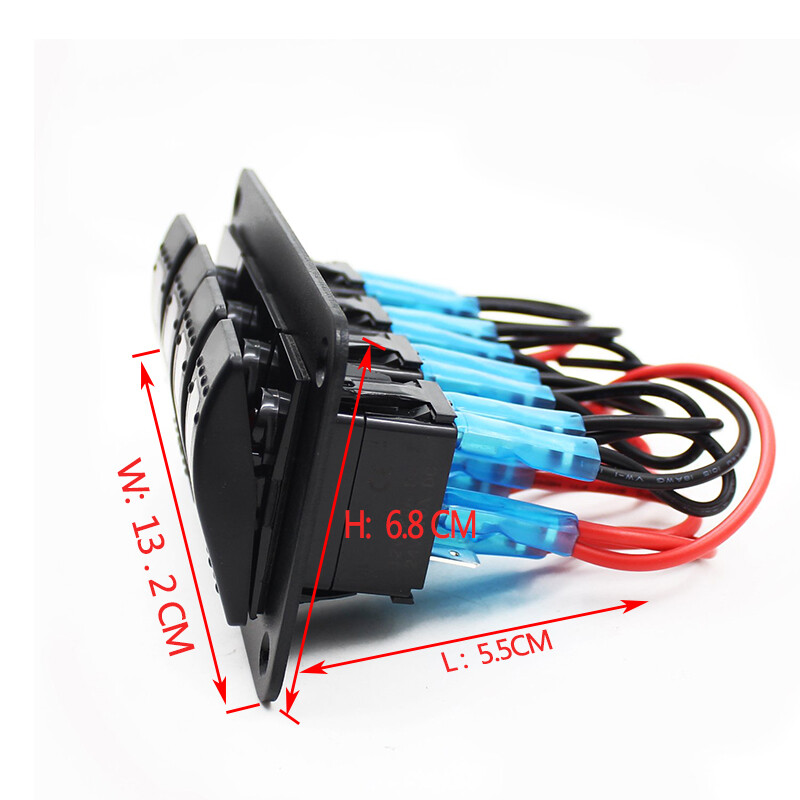 LED Backlit 3 Gang Marine Switch Panel 4 Gang Boat Car Rocket Switch Panel Overheat protection Dash 5 Pin ON/Off Toggle Panel