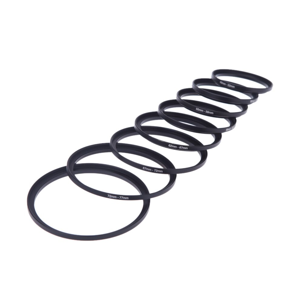 Bo yin 8pcs filter step up rings adapter 49-52-55-58-62-67-72-77-82mm 49mm-82mm