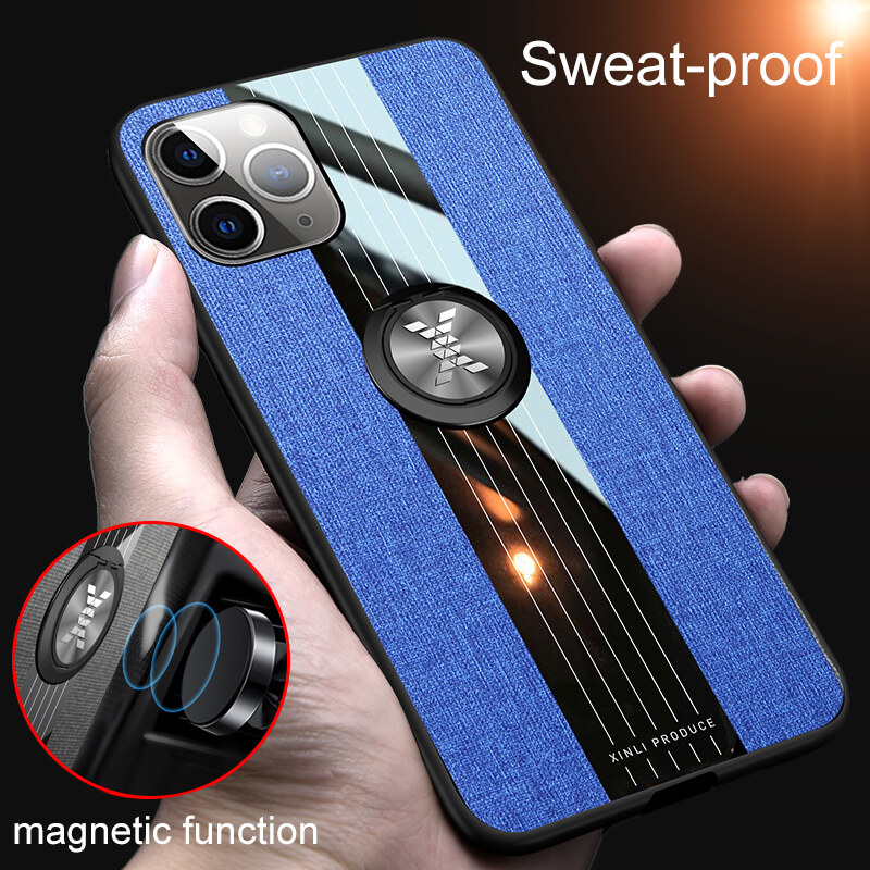 XICCI for IPhone 11/iPhone 11 Pro/iPhone 11 Pro Max Case Matte Cloth Glossy Cover for IPhone 11/iPhone 11 Pro/iPhone 11 Pro Max Shockproof Phone Case with Magnetic Ring Holder