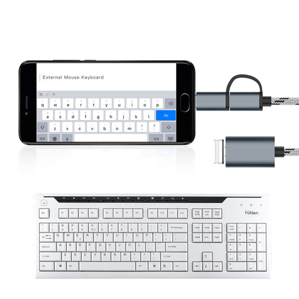 【happy-Store】2 in 1 Type C Micro usb to USB3.0 Adapter USB-C Data Transfer Cable for Type-C Phone USB 3.0 OTG Cable