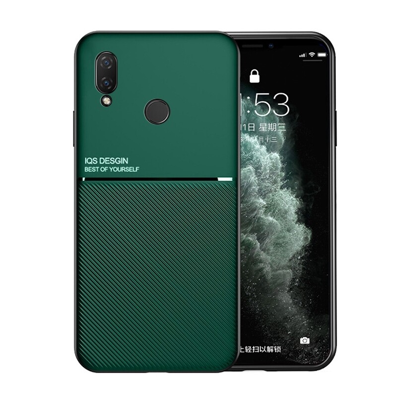 Hontinga Casing For Huawei Nova 3I Case Case Business Slim Leather Texture Matte Protective Soft TPU Case Cover Hard Case For Boys Girls Men Women
