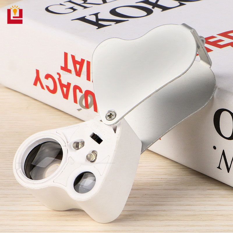 30X 60X Dual Lens LED Light Folding Jewelry Magnifier Pocket Magnifying Glass Handheld With Light Small Illuminated Magnifi