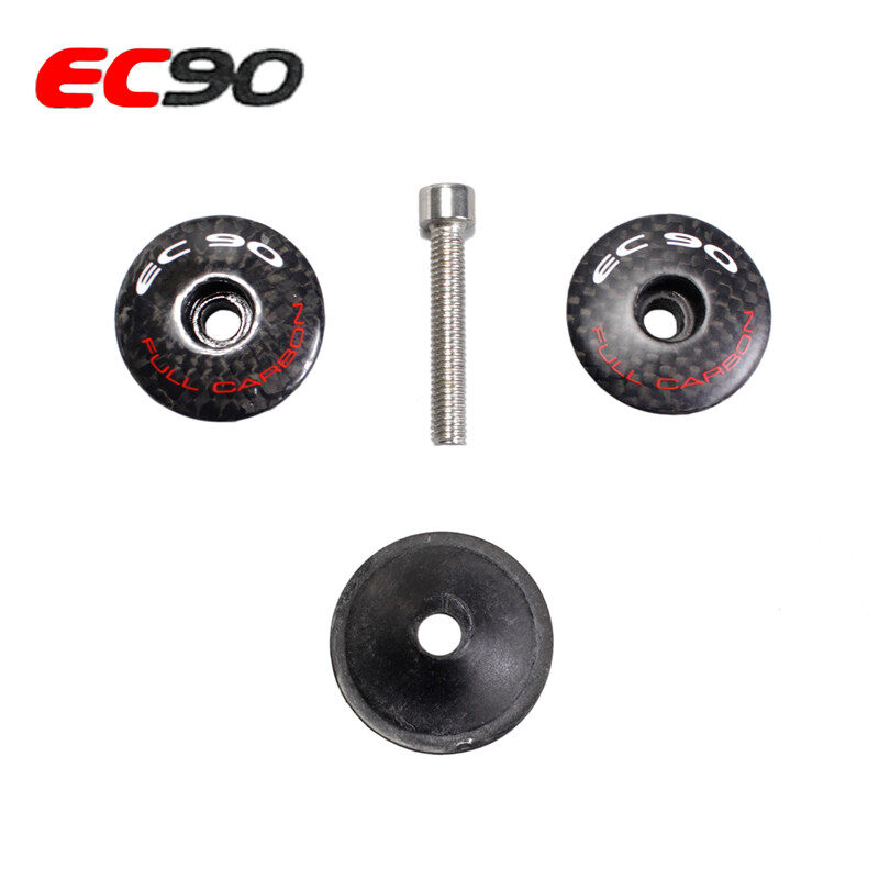 New EC90 headset top cap Full Carbon Fiber Leather Cover Best Bicycle Stem Headset Cover MTB Bike Parts 7 g