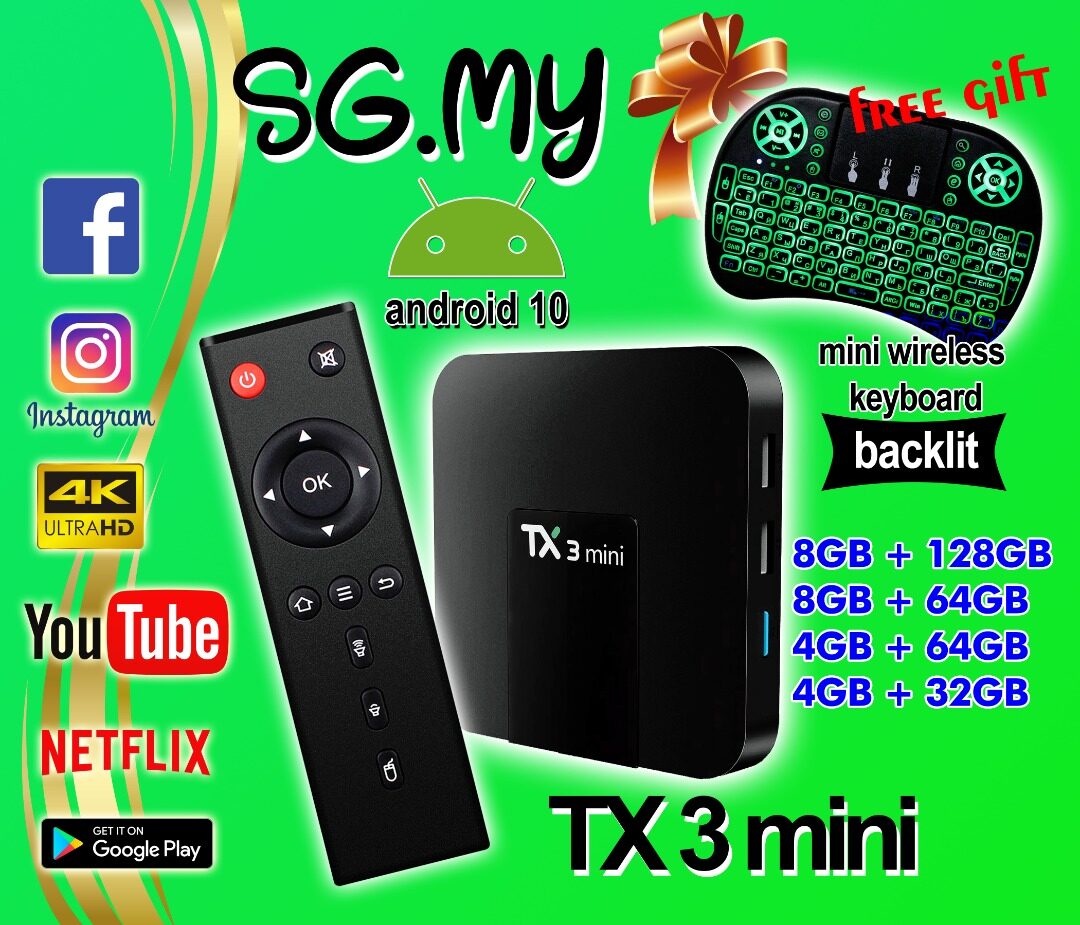 TvBox T X 3 MINI 8GB 128GB Preinstall 10000 Famous Live Channel