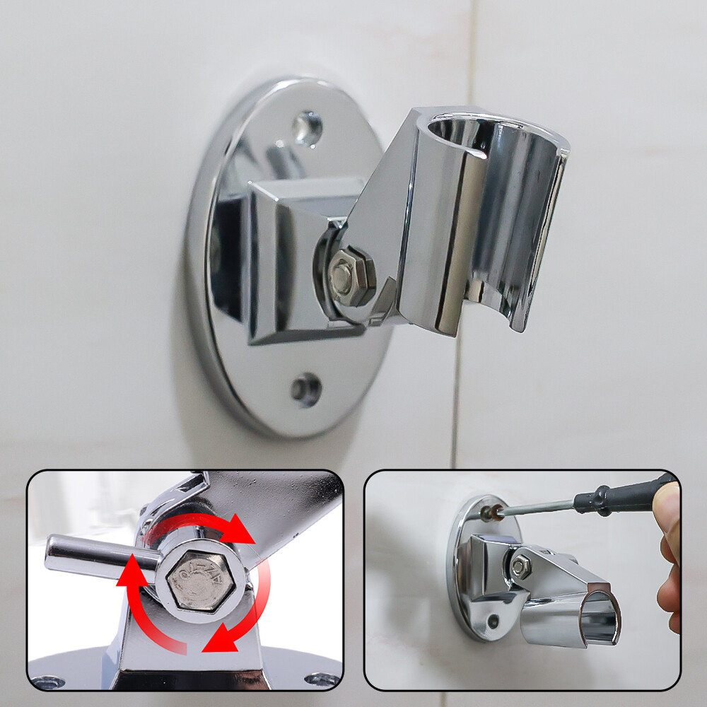 Adjustable Shower Head Bracket Base Bathroom Universal Wall Mounted Shower Head Holder Handheld Sprayer Fixed Base Support