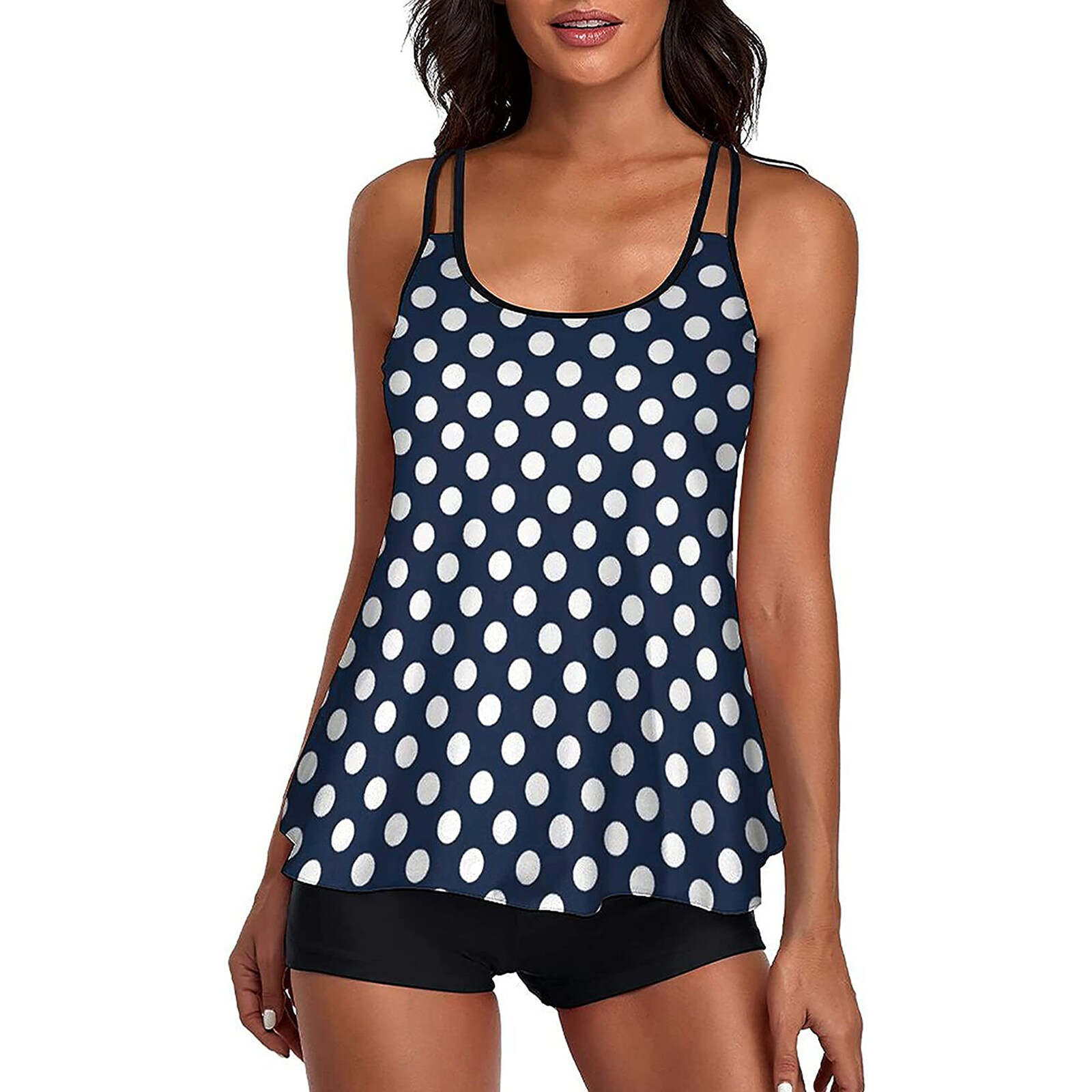 Happybuyner Femmes Deux Pièces Ensemble Bikini Mode Impression Hauts Taille Haute Short Maillots De Bain Maillot de bain D'été_voghion.com