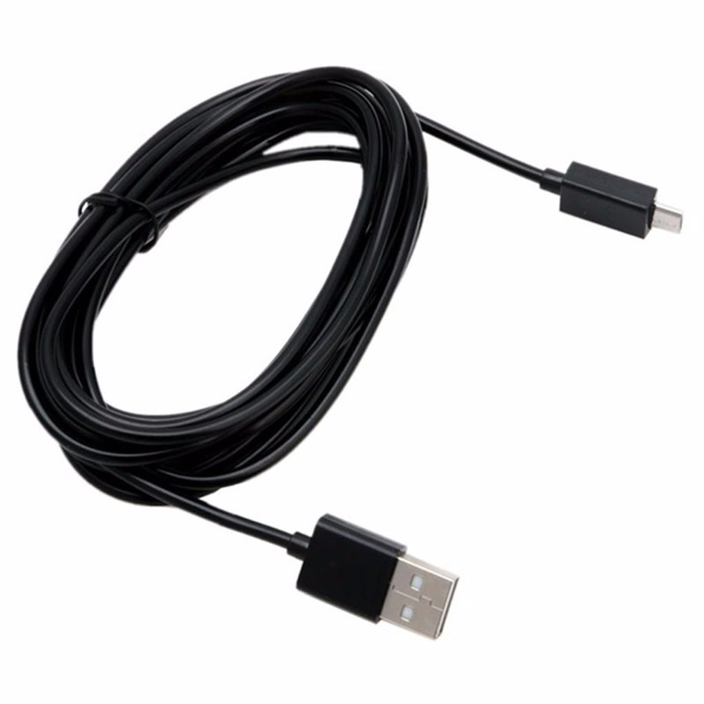 3M Micro USB Cable Black/White Charging Cord For Playstation 4 Game Controller
