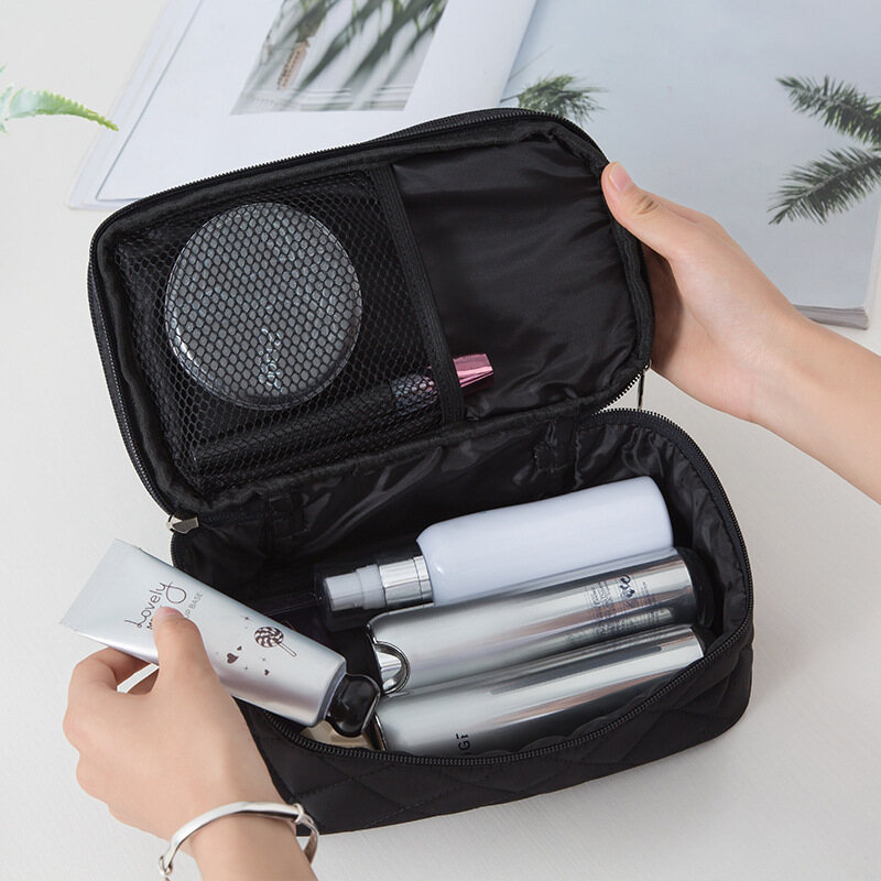 EverToner Double Layer Cosmetics Storage Bag Mesh Classification Organizer Makeup rush Separate storage Waterproof Large Capacity