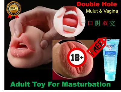 【READY STOCK IN MALAYSIA】Men sex toys for men sex toys male boys dual double holes mouth vagina vibrator Masturbator - Alat seks Lelaki