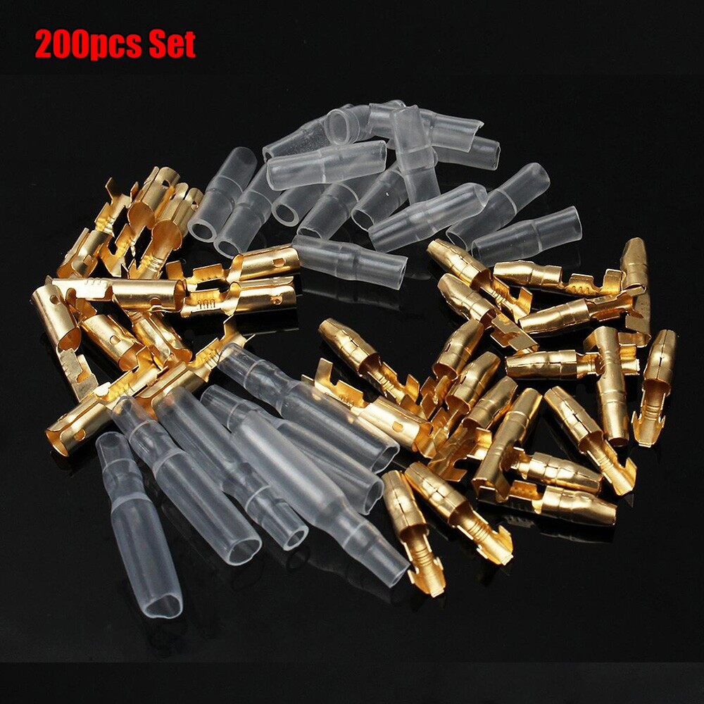 200pcs 3.9mm Male Female Electric Cable Wire Connector Socket Classic Terminal