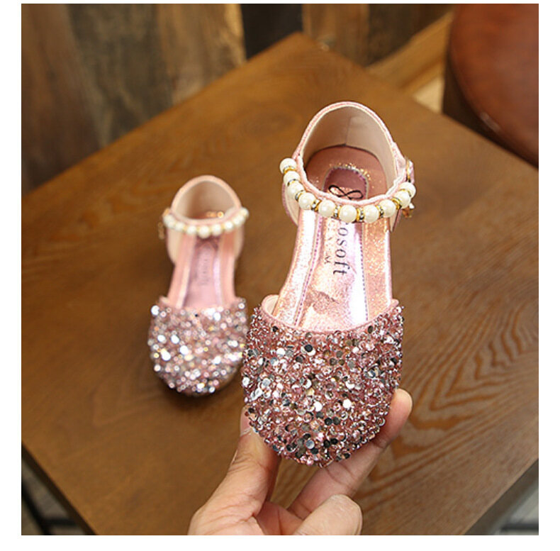 [Ready Stock] New Korean Girl Princess Shoes Rhinestone Square Toe Princess Leather Shoes Student Dance Shoes Single Shoes