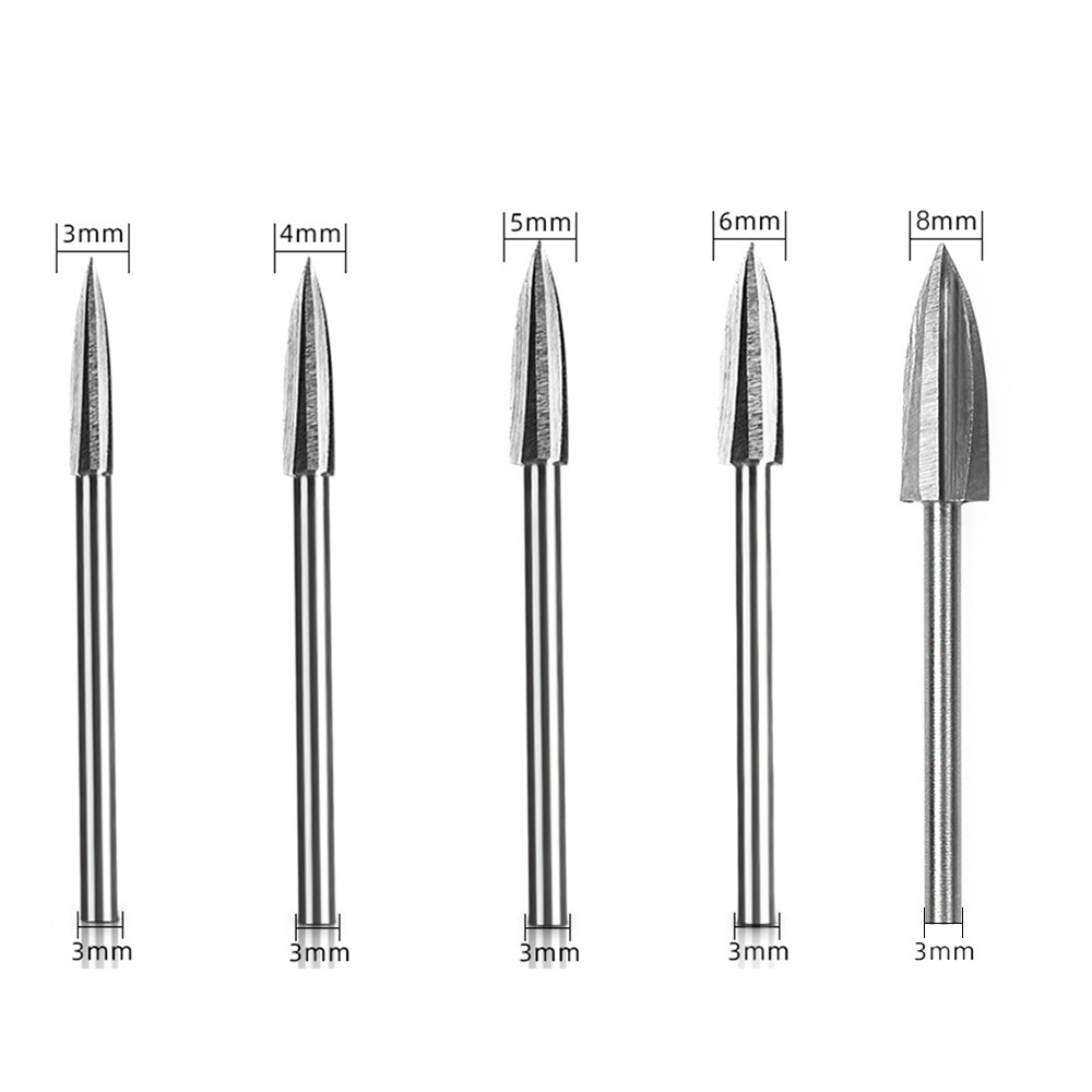 Smart Sensor 5 Pcs Woodworking Carving Tool Wood Carving Drill Bit Drilling Engraving Tools
