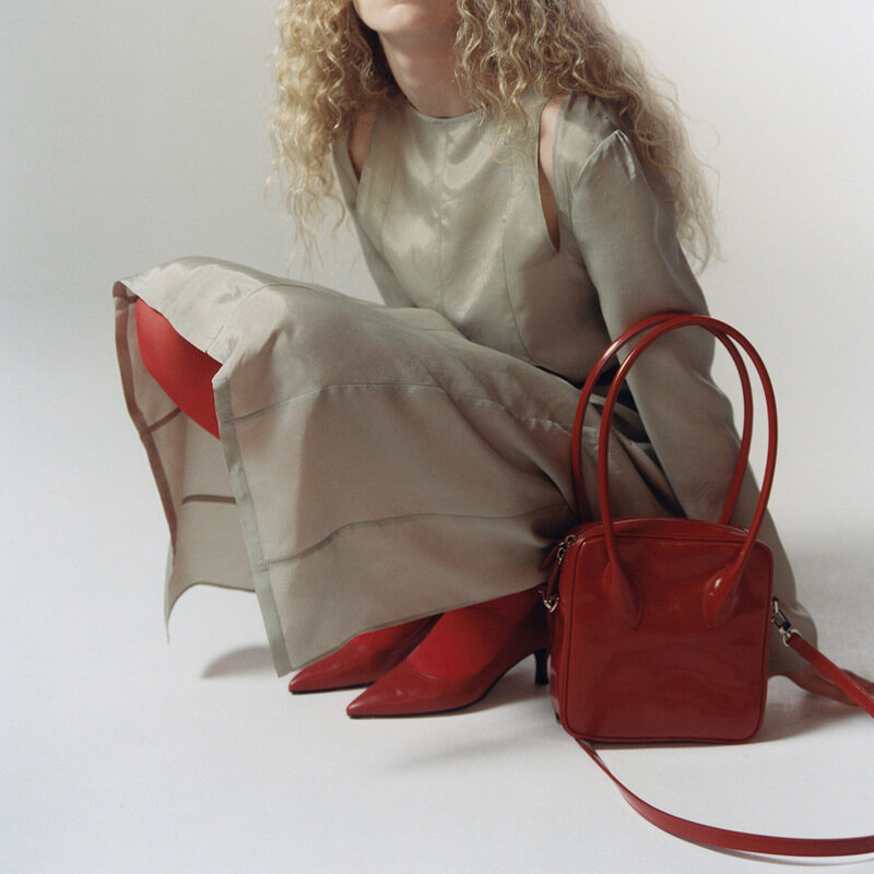 NALLCHEER handbag Patent leather women's bag simple handbag shoulder small square bag fashion retro small bag