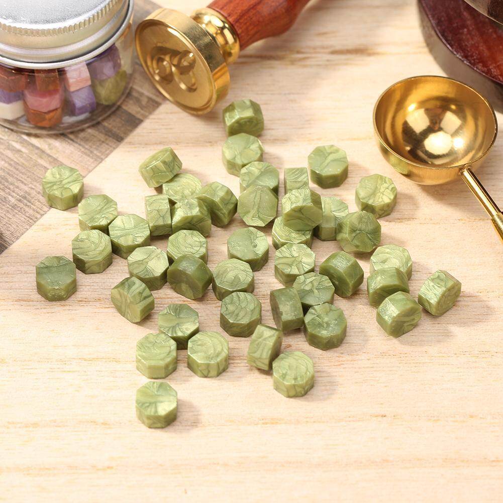 [Chinatera] 100pcs Colorful DIY Vintage Octagon Wax Seal Stamp Tablet Pill Bead for Wedding Envelope
