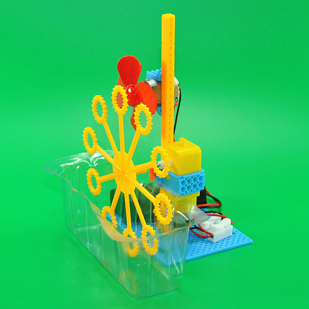 DIY Assembly Electric Bubble Machine Model Science Experiment Kit Education Toy