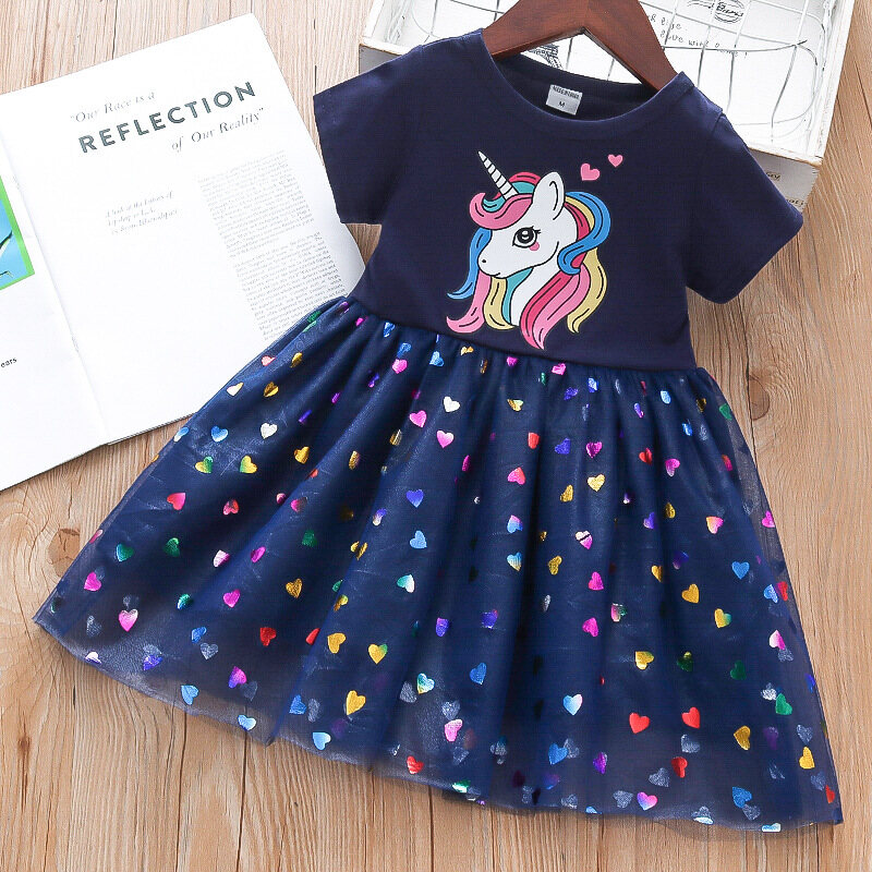 IP Girls Dresses Princess Sunset Dress Tulle Unicorn Dress puffy gauze slip skirt