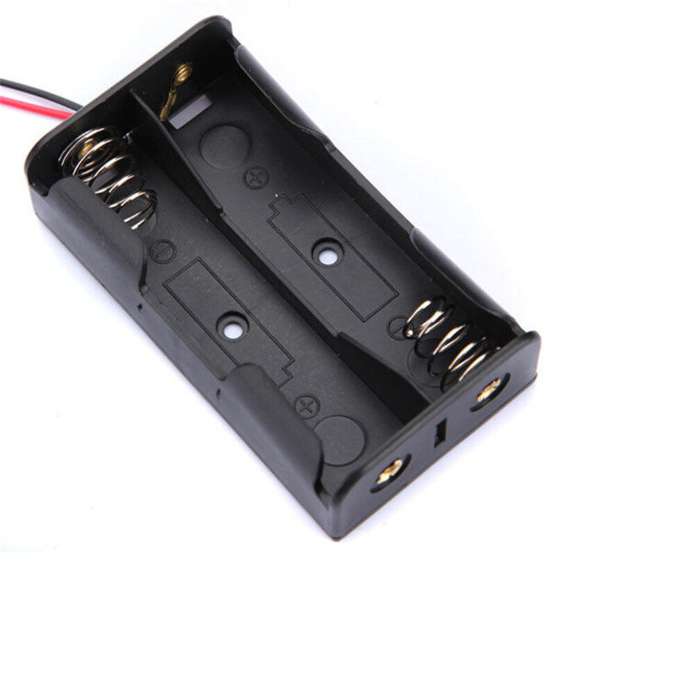 Aideepen Hộp Đựng Kẹp Pin Bằng Nhựa Chính Hãng Hộp Đựng Cho 2 Pin AA Có Dây