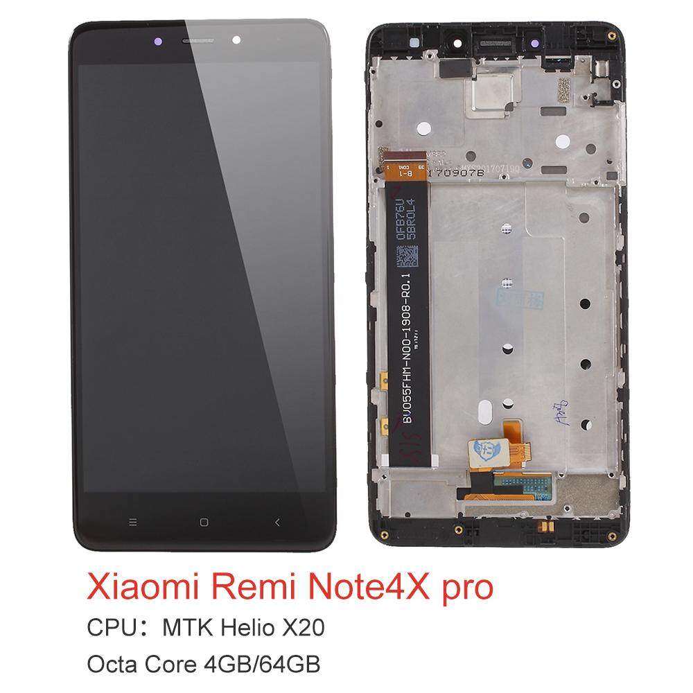Layar LCD dan Digitizer Pembuatan Bagian Perakitan dengan Frame untuk Xiaomi Redmi Note 4X (Helio MTK X20 4 GB + 64 GB versi)
