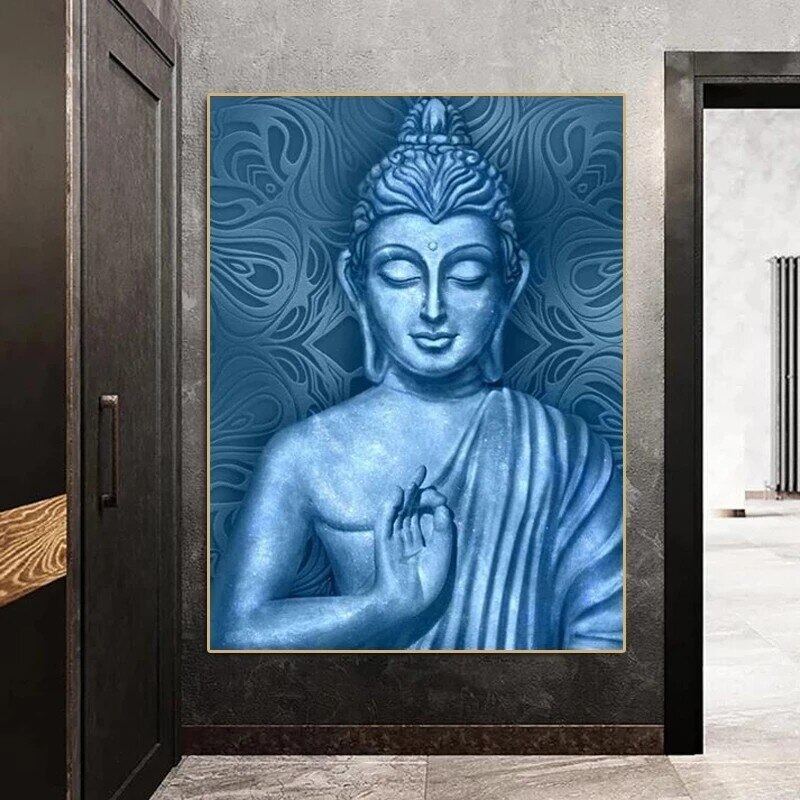 teal buddha wall art