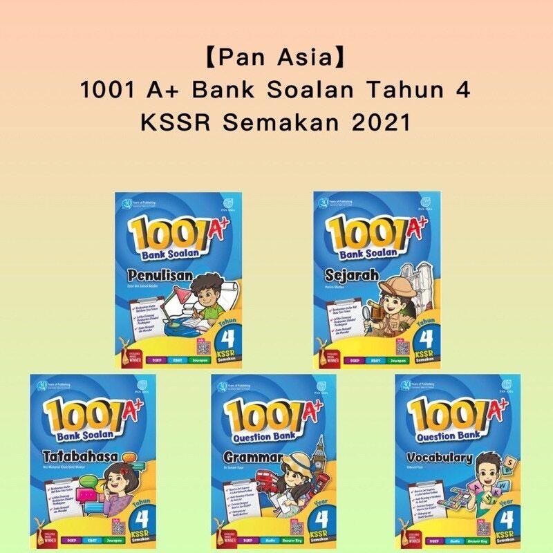 【Pan Asia】Buku Activiti: 1001 A+ Bank Soalan Tahun 4 KSSR Semakan 2021 Malaysia