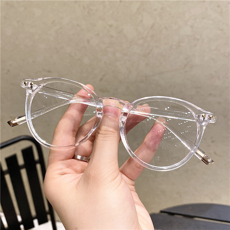Retro ป้องกันรังสีแว่นตาสำหรับสตรีสายตาสั้นเลนส์แว่นเปลี่ยนรอบ PC กรอบ