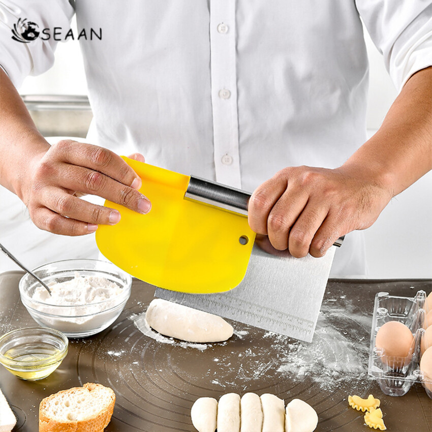1pc Kitchen Dough Scrapers Bread Dough Cutter Plastic Baking Spatulas Bakery Scraper Household Baking Supplies