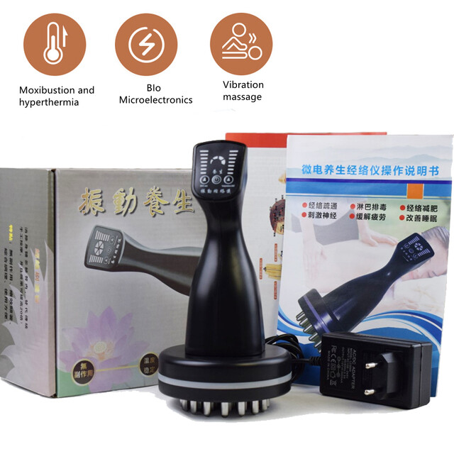 Micro-current Electric acupuncture Massage Brush Meridian Scrape Therapy infrared body Detox Heating Body Slimming Dredging Collaterals Massager