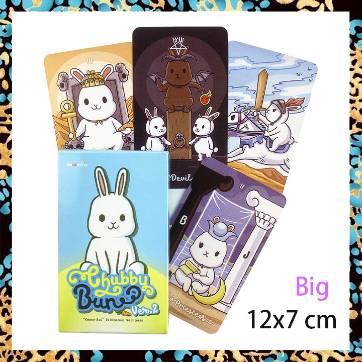 Chubby Bun Rabbit Tarot Card Deck | Standard Big Size 12x7cm | 79 Sheets Tarot Cards | Divination Cards