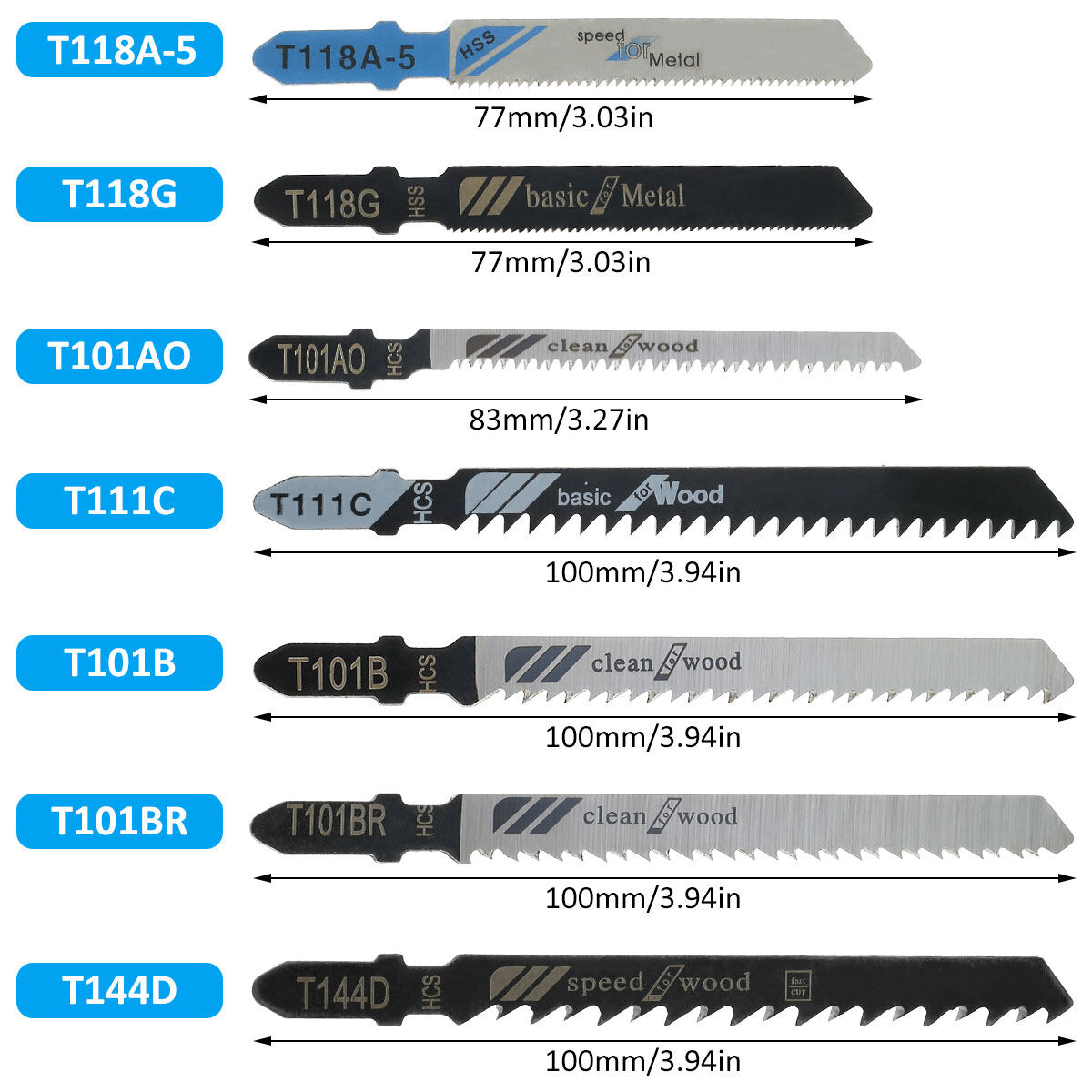Jigsaw Blade 45pcs Jig Saw Blade Set High Carbon Steel Assorted Blades