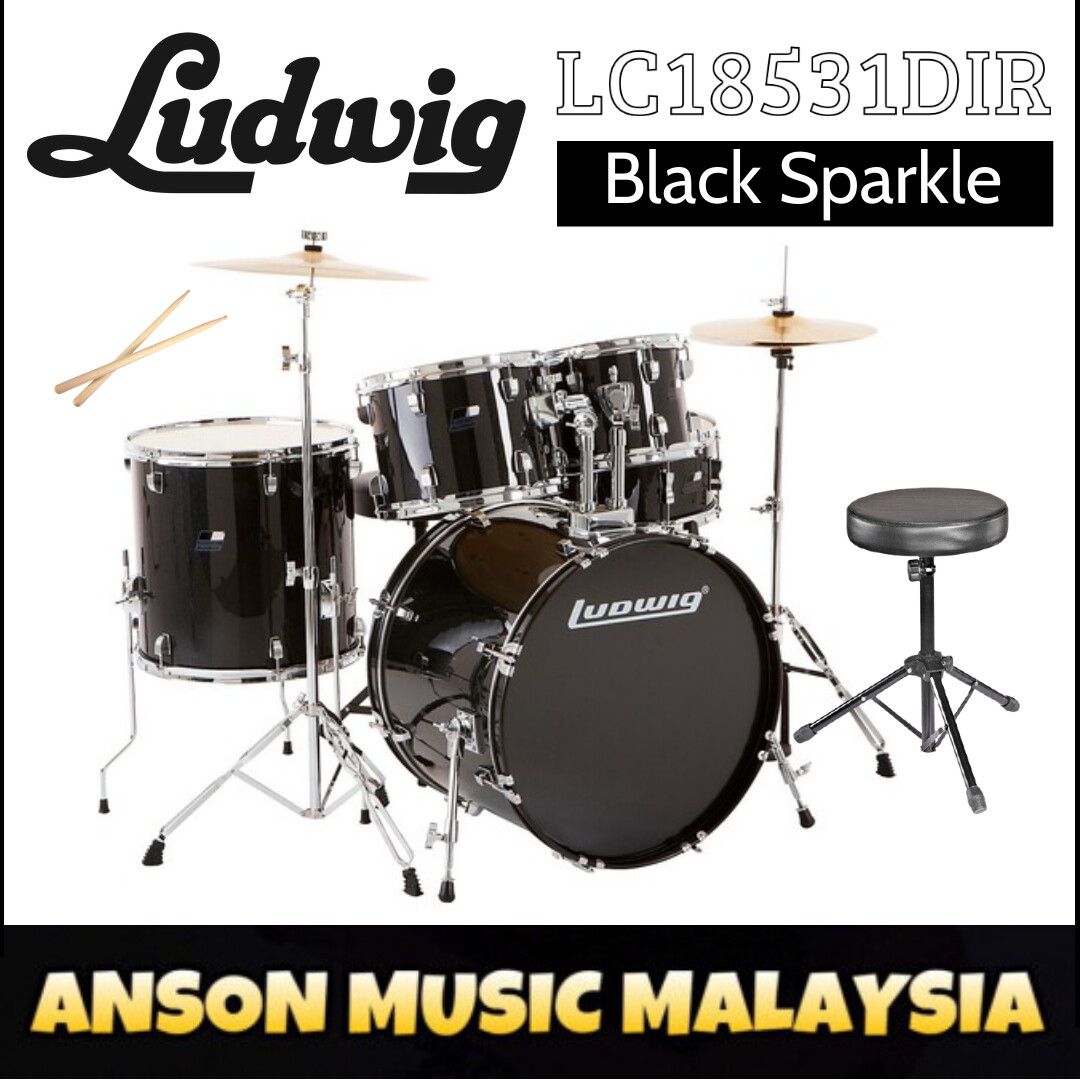 Ludwig Backbeat 5Piece Drum Set w/Hardware+Throne+Cymbal Set Lazada