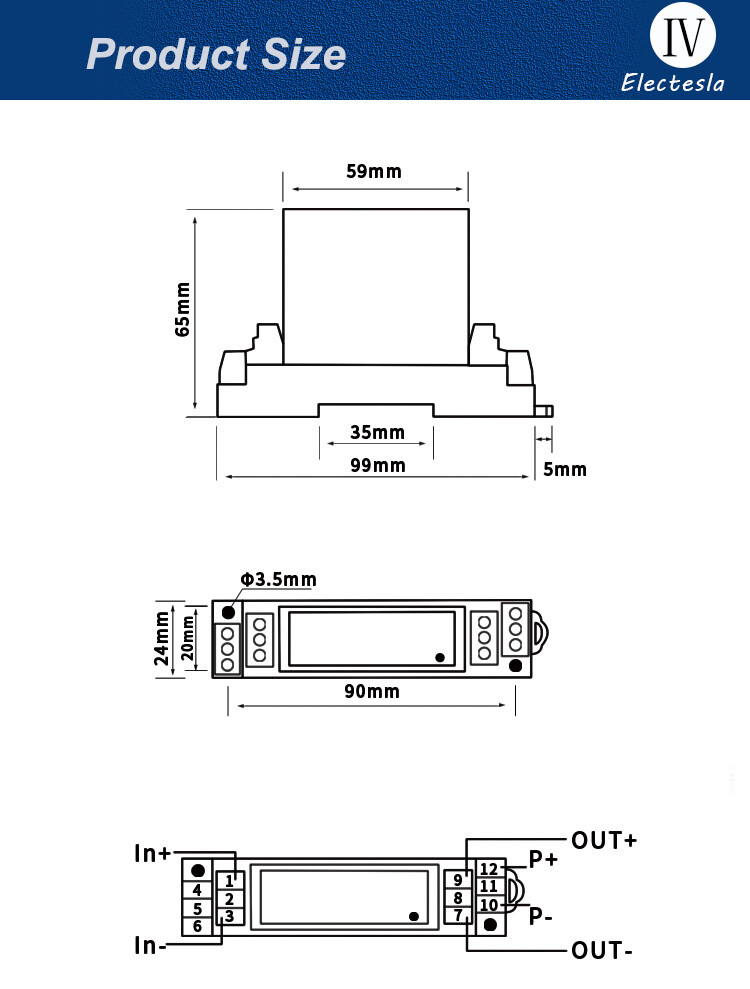 Cảm Biến Điện Áp Xoay Chiều Đầu Vào 5-1000V Đầu Ra 4-20mA 0-5V 0-10V Đầu Ra 24V Bộ Chuyển Đổi Máy Phát Điện Áp