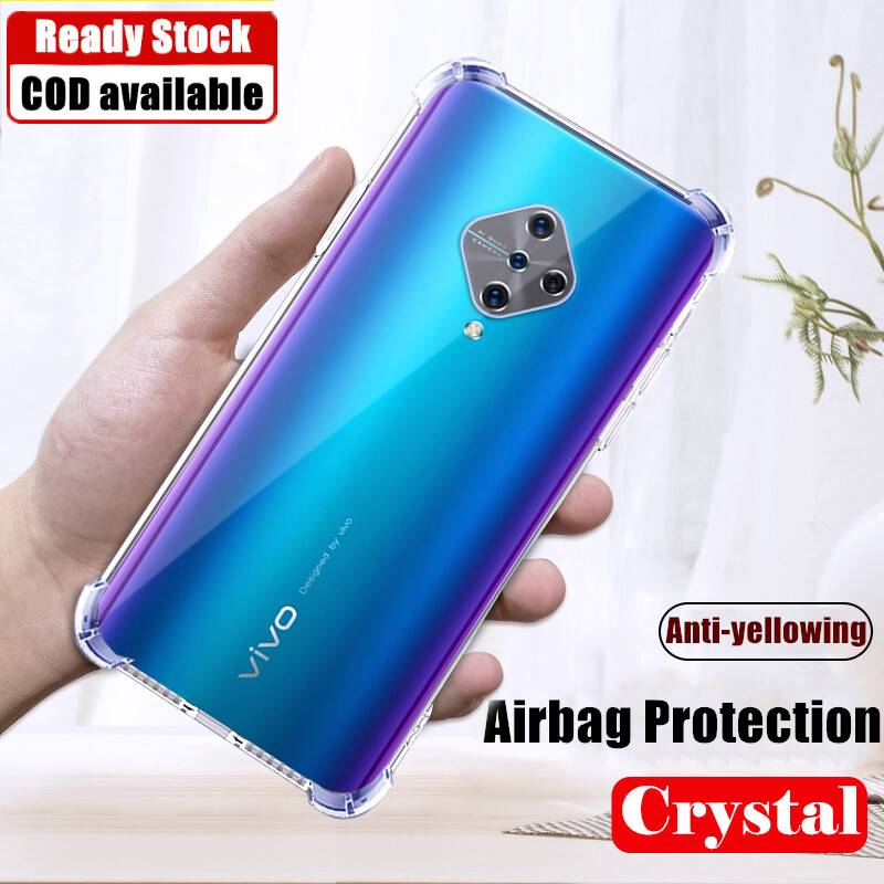 For Vivo S1 Pro 1920 1920_20 Slim Crystal Clear Soft Silicone Protective Four-corner Anti-drop Jelly Case Anti-yellowing Shockproof Transparent Back Cover Skin