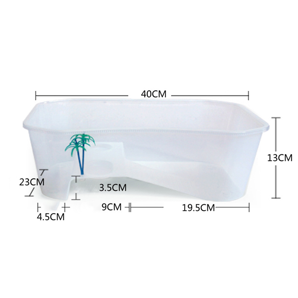 Mini Premium Turtle Tank With Basking Ramp Platform Multi-area Design Tortoise Habitat Aquarium Tools
