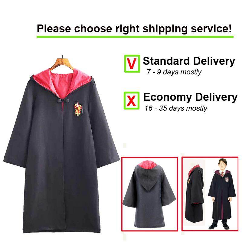 Trang Phục Áo Choàng Hóa Trang Halloween Harry Potter Áo Choàng Trùm Đầu Trẻ Em Người Lớn Quần Áo Unisex Lớn Màu Đen Từ Bodyheight 110 Đến 185Cm