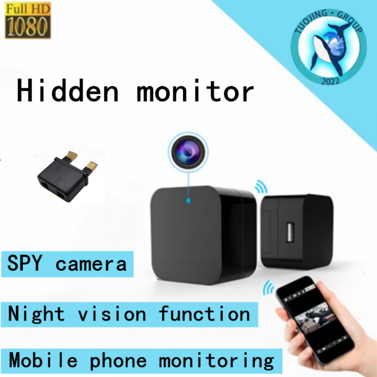 🚚〖IN STOCK/Fast〗Lookcam Wifi Hidden Camera USB Charger Spy Cam Video