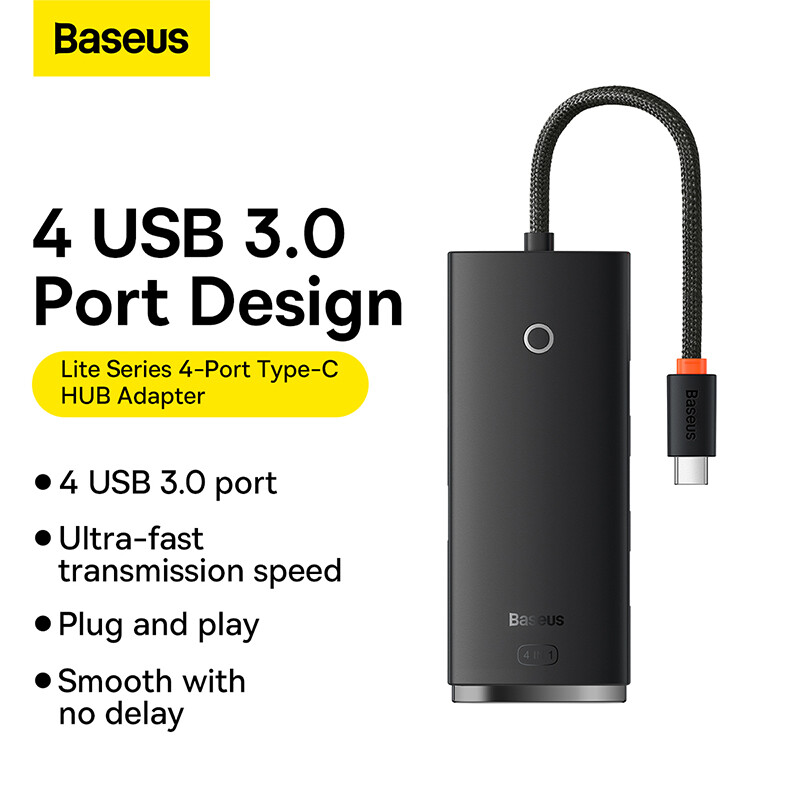 Baseus usb hub 4 in 1 usb c hub usb type c to multi usb 3.0 adapter for macbook pro air huawei mate 30 usb-c 3.0 splitter