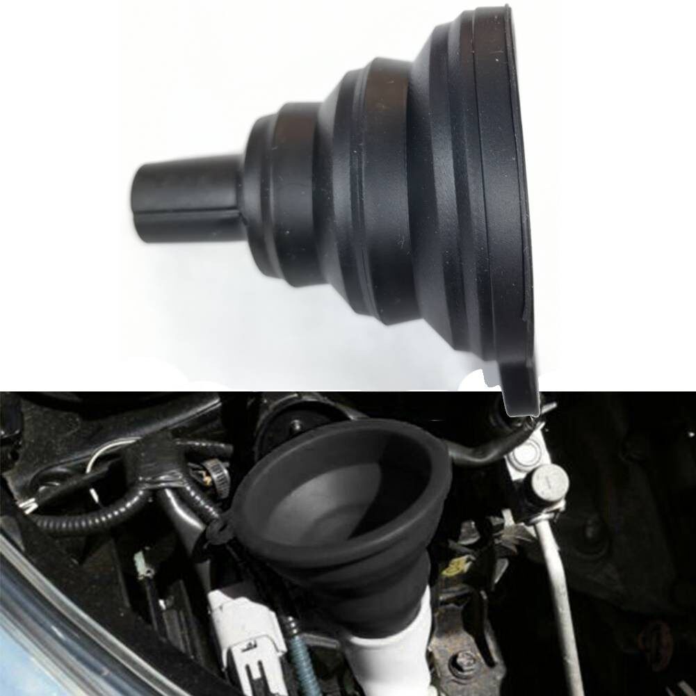 Black Collapsible Caliber 0.9cm Foldable Funnel High Quality Gasoline Diesel
