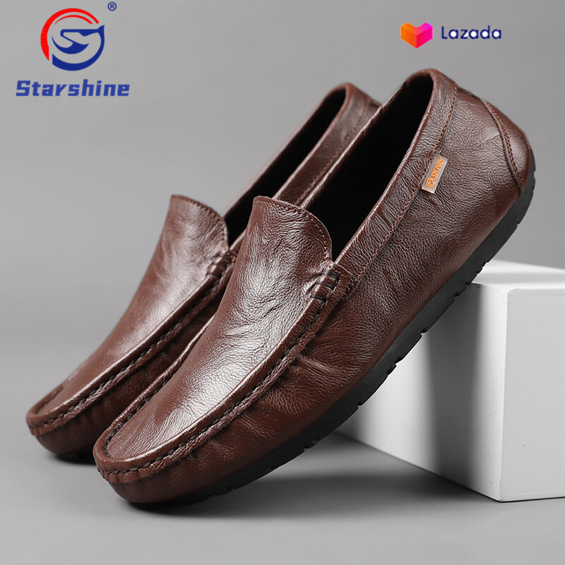 Starshine Summer Peas Shoes, Large Size Men's Shoes, Leather Personality, Soft-soled Lazy Shoes, Business Casual Shoes, Rubber-soled Non-slip Leather Shoes, Wild Tide Shoes, British Style Loafers